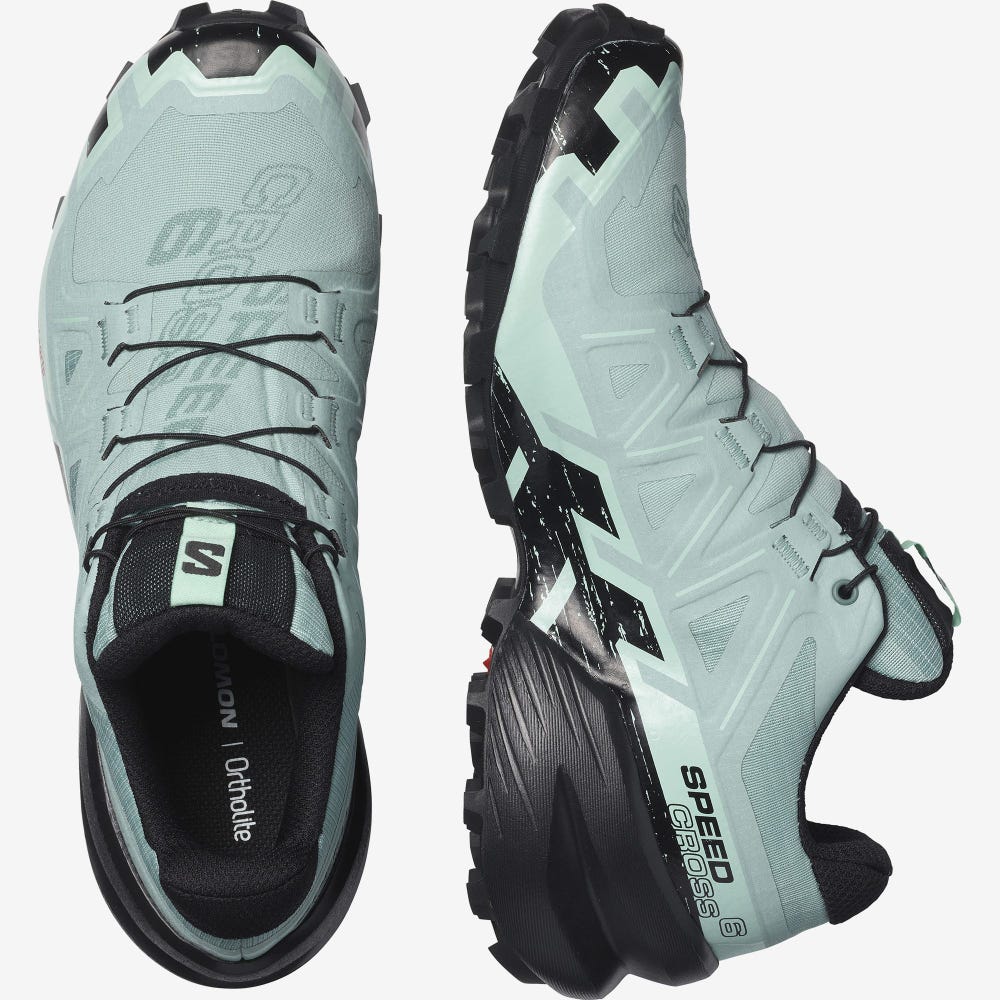 Women's Salomon SPEEDCROSS 6 GORE-TEX Trail Running Shoes Turquoise/Black | ILEF-52340