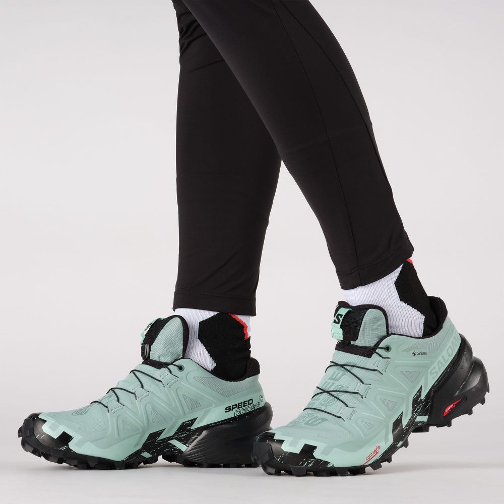 Women's Salomon SPEEDCROSS 6 GORE-TEX Trail Running Shoes Turquoise/Black | ILEF-52340