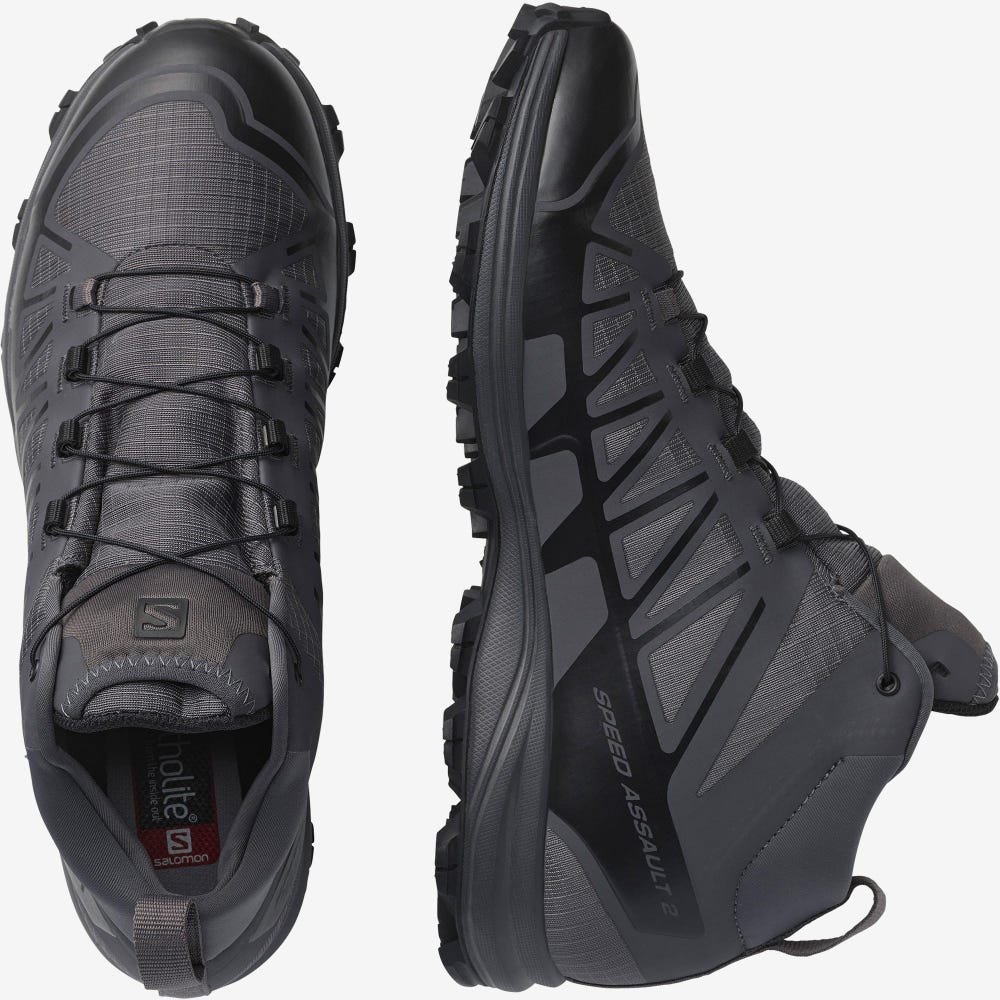 Women's Salomon SPEED ASSAULT 2 Tactical Boots Black | JRQO-98437