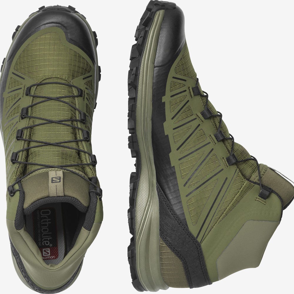 Women's Salomon SPEED ASSAULT Tactical Boots Olive/Black | QTHW-91435