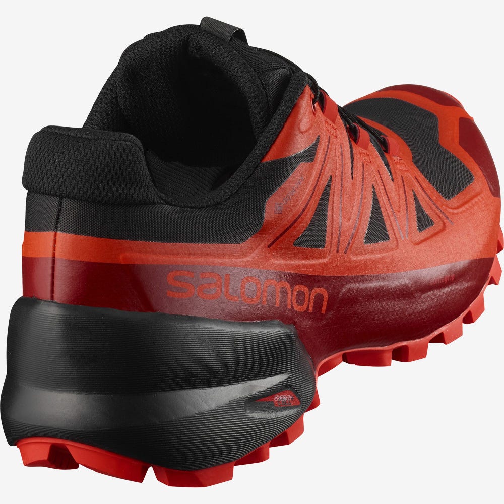 Women's Salomon SPIKECROSS 5 GORE-TEX Trail Running Shoes Black/Red/Red | JAZX-91685