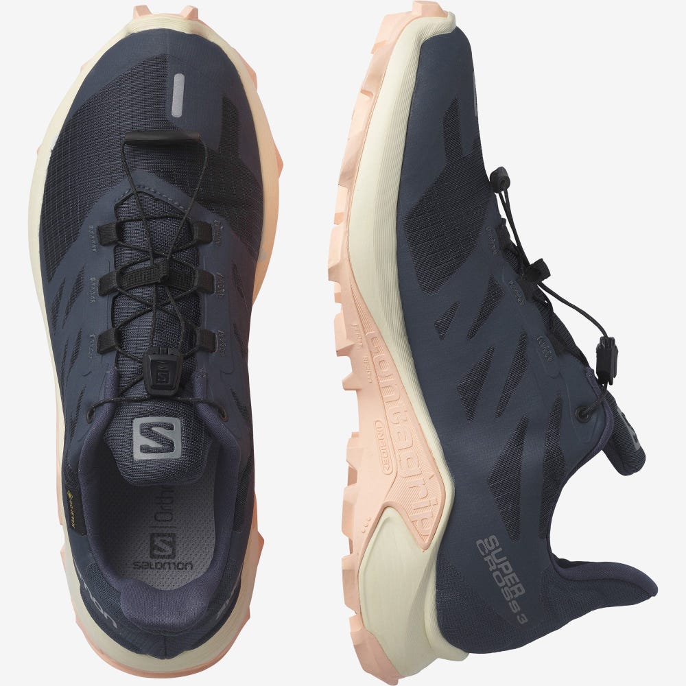 Women's Salomon SUPERCROSS 3 GORE-TEX Trail Running Shoes Light Yellow | KIVL-78260
