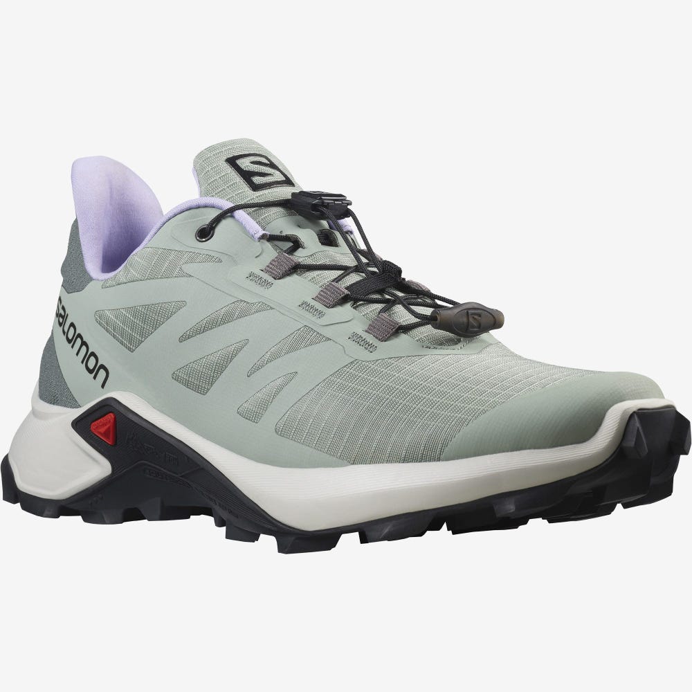 Women's Salomon SUPERCROSS 3 Trail Running Shoes Green/Lavender | DSEJ-89751