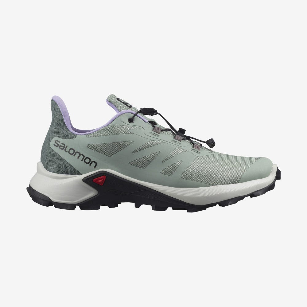 Women\'s Salomon SUPERCROSS 3 Trail Running Shoes Green/Lavender | DSEJ-89751
