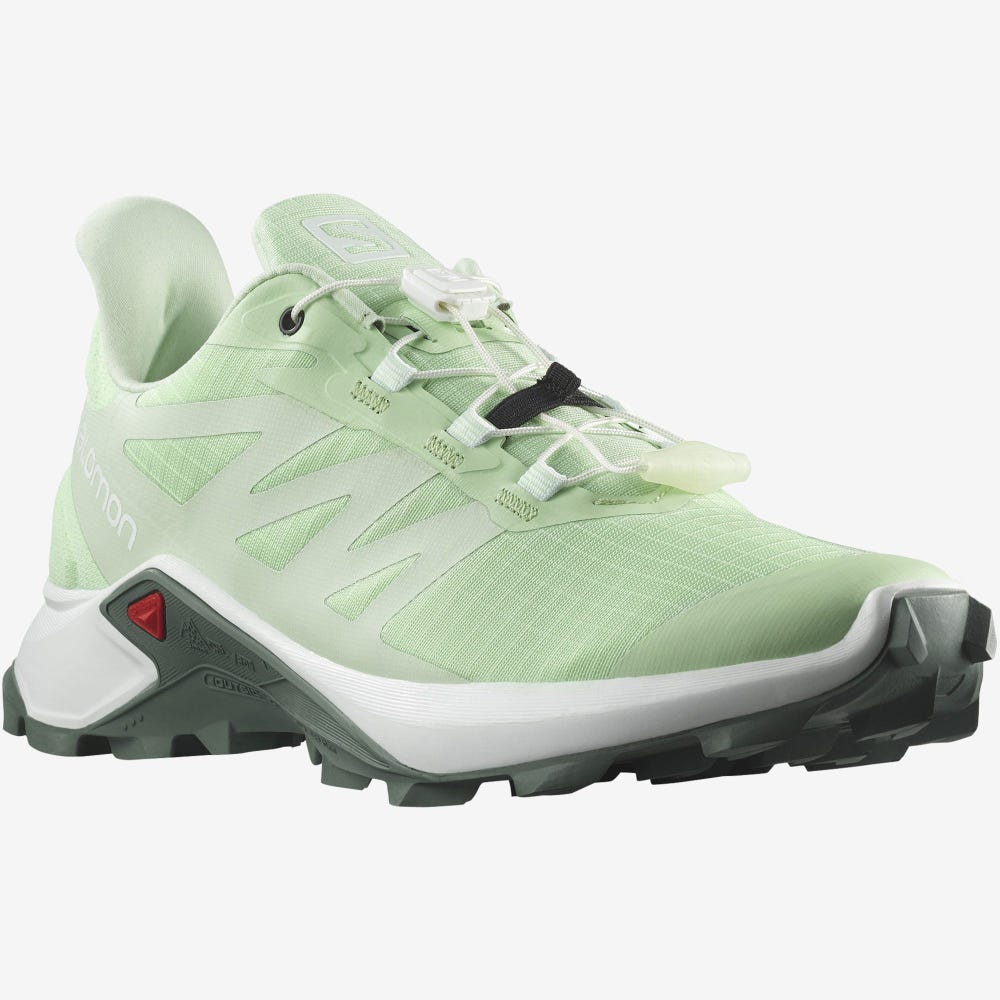 Women's Salomon SUPERCROSS 3 Trail Running Shoes Green/White/Green | JKIC-56304
