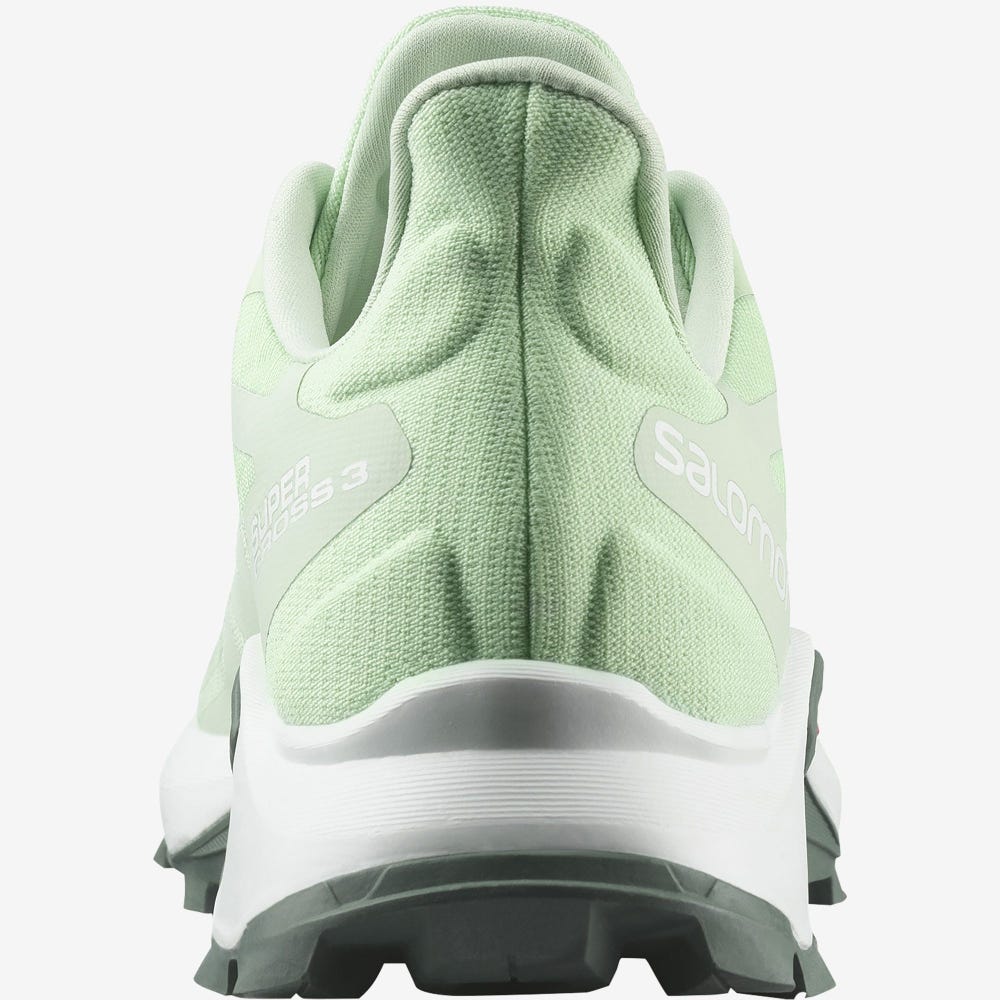 Women's Salomon SUPERCROSS 3 Trail Running Shoes Green/White/Green | JKIC-56304