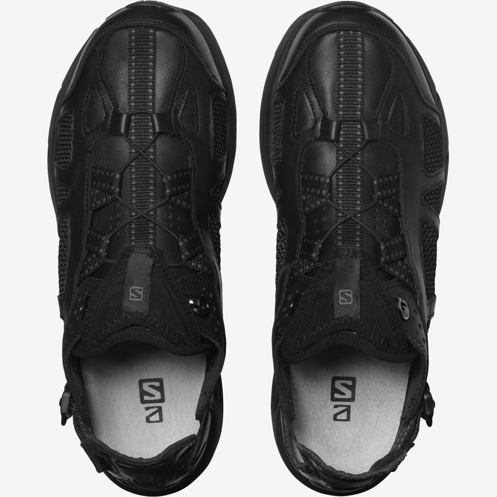 Women's Salomon TECHSONIC LEATHER ADVANCED Sneakers Black | CTVQ-37416