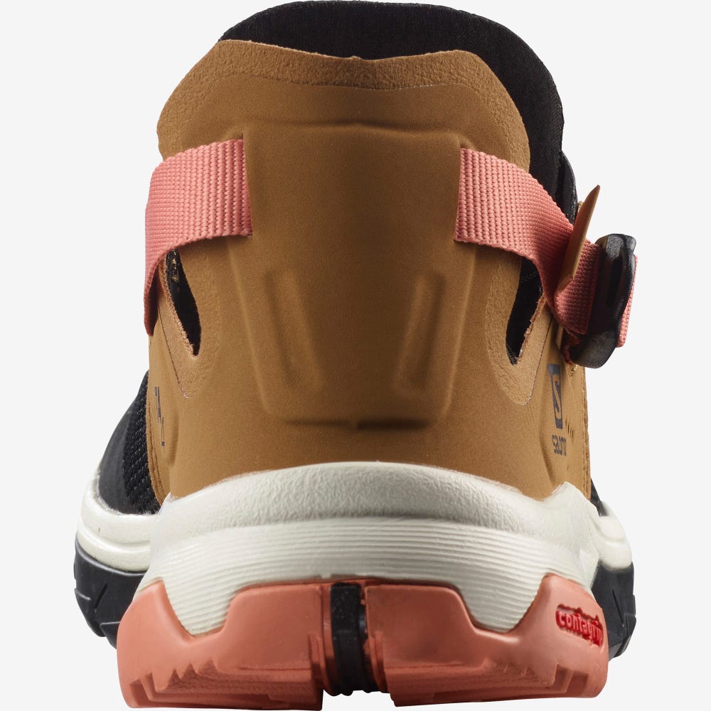 Women's Salomon TECH AMPHIB 4 Sandals Black/Brown Orange | DVNQ-43012