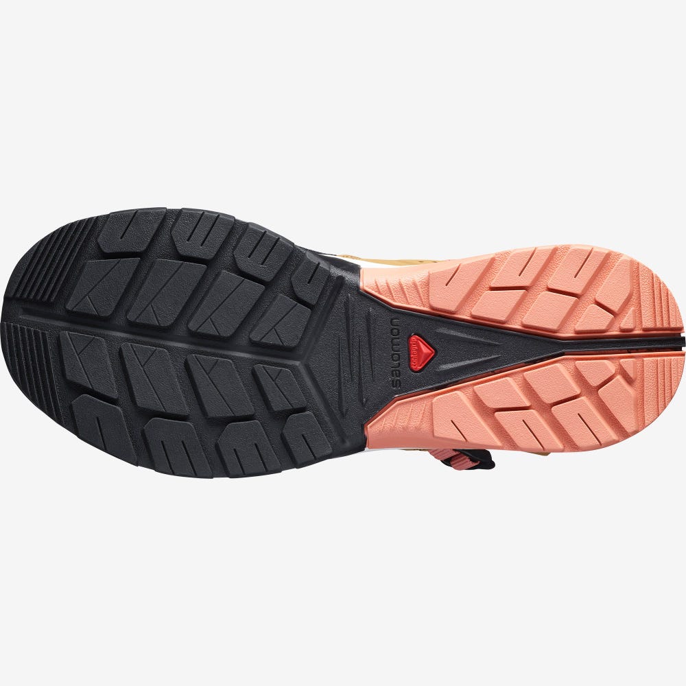 Women's Salomon TECH AMPHIB 4 Sandals Black/Brown Orange | DVNQ-43012