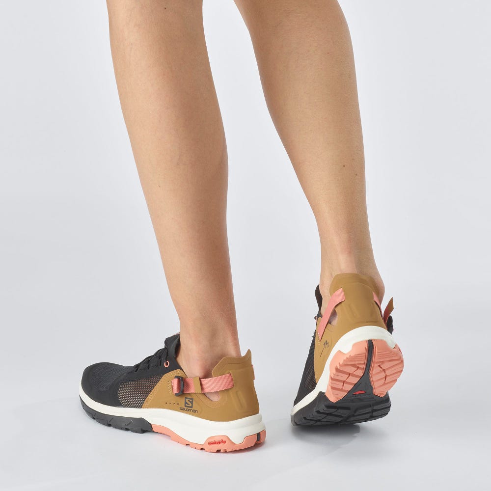 Women's Salomon TECH AMPHIB 4 Sandals Black/Brown Orange | DVNQ-43012