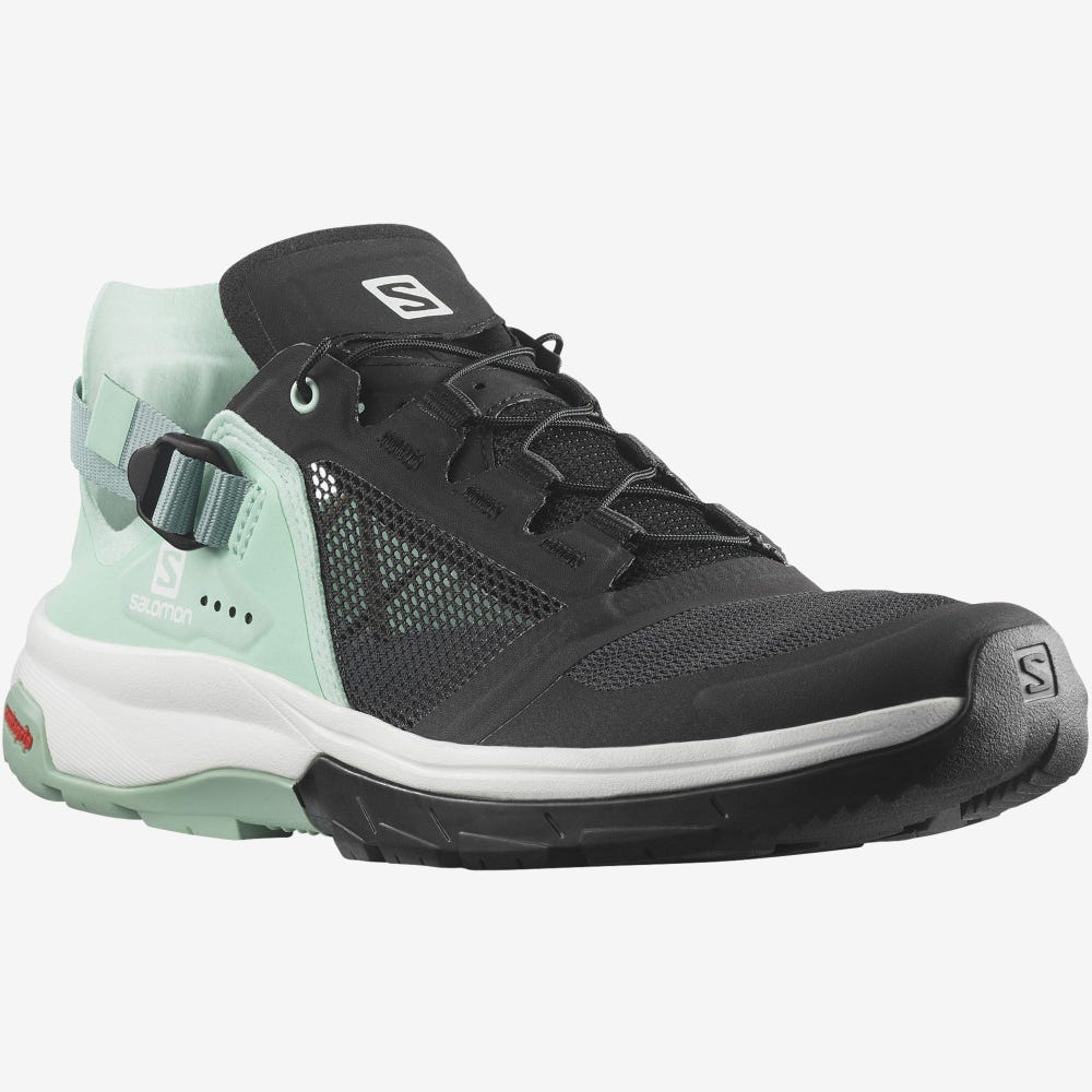 Women's Salomon TECH AMPHIB 4 Sandals Black/Grey Green | TZAB-68154