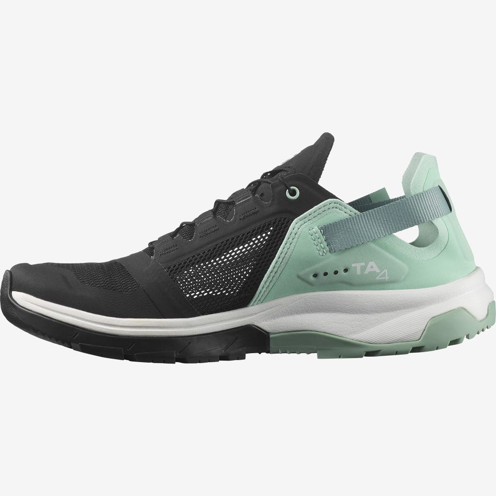 Women's Salomon TECH AMPHIB 4 Sandals Black/Grey Green | TZAB-68154