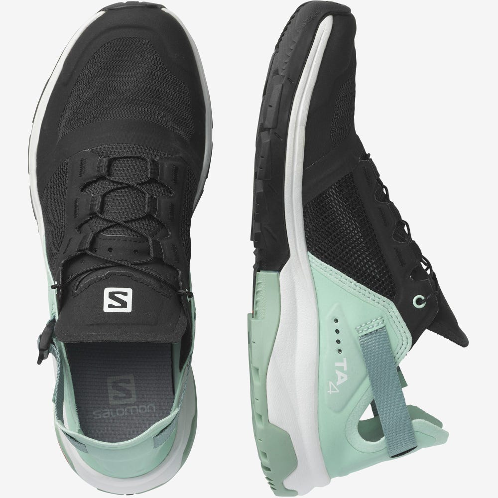 Women's Salomon TECH AMPHIB 4 Sandals Black/Grey Green | TZAB-68154
