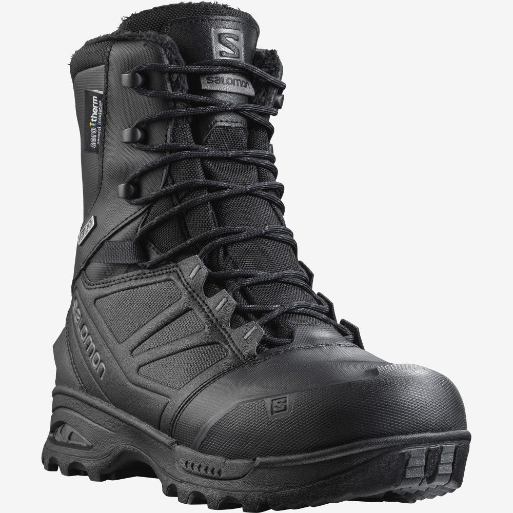 Women's Salomon TOUNDRA FORCES CLIMASALOMON™ WATERPROOF Tactical Boots Black | ZSYP-08726