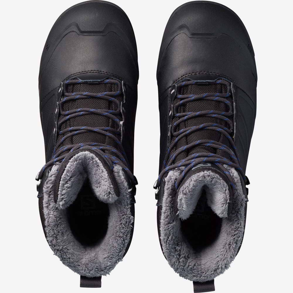 Women's Salomon TOUNDRA PRO CLIMASALOMON™ WATERPROOF Winter Boots Black/Blue | BMSW-90456