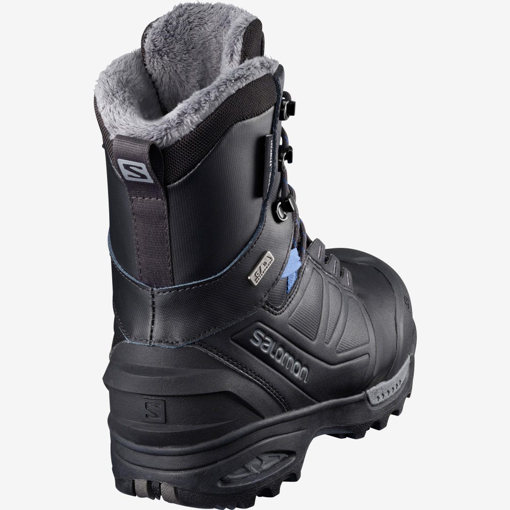Women's Salomon TOUNDRA PRO CLIMASALOMON™ WATERPROOF Winter Boots Black/Blue | BMSW-90456