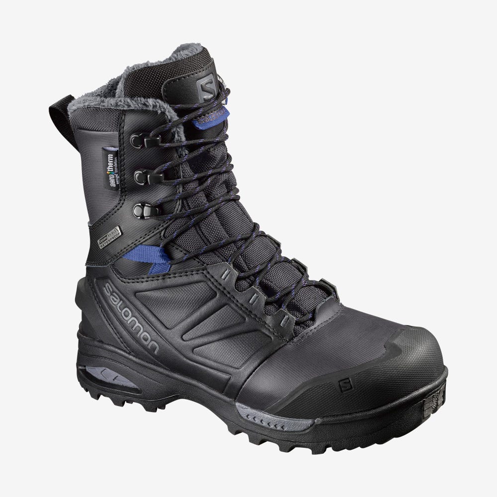 Women\'s Salomon TOUNDRA PRO CLIMASALOMON™ WATERPROOF Winter Boots Black/Blue | BMSW-90456