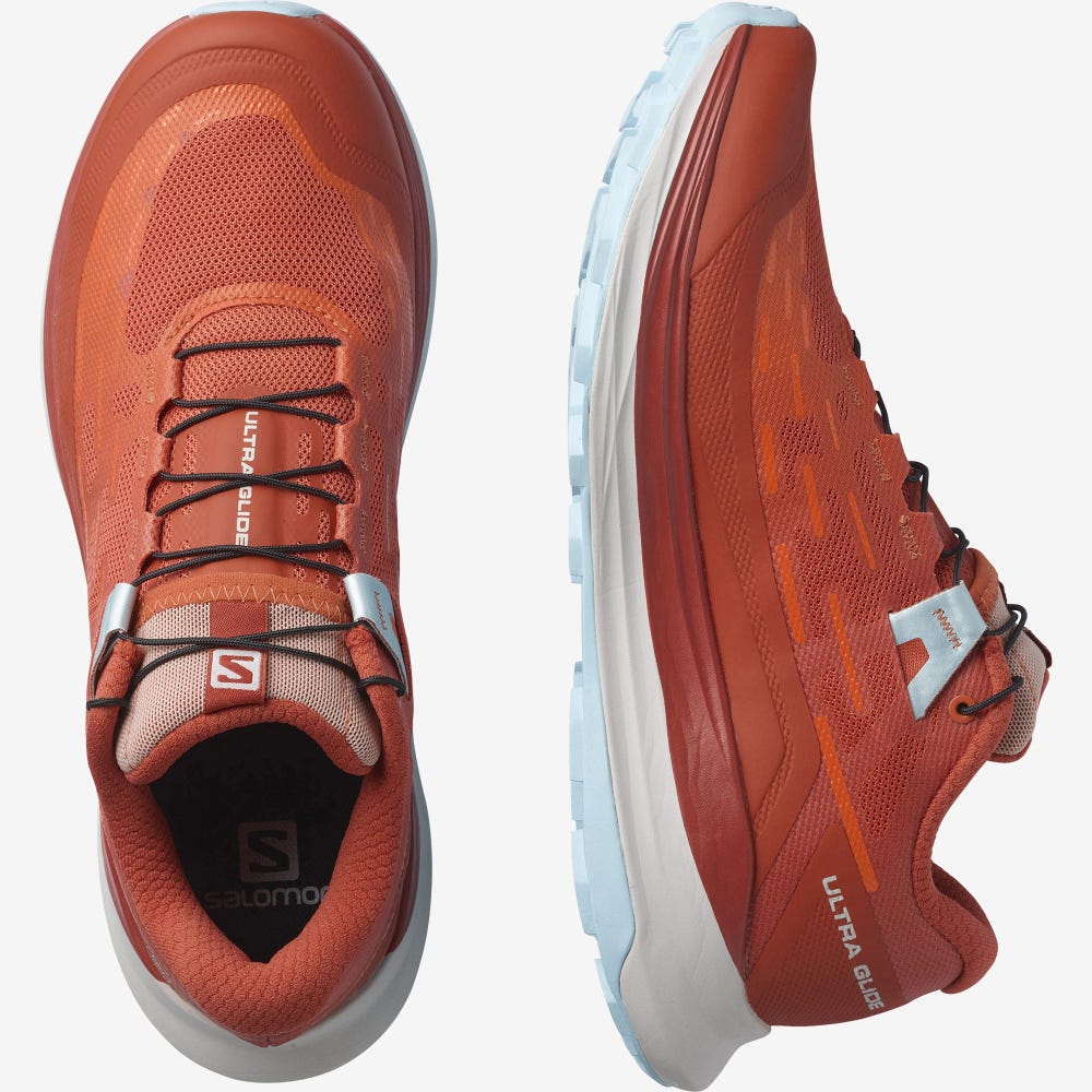 Women's Salomon ULTRA GLIDE Trail Running Shoes Orange/Red Orange/Blue | ACKD-93816