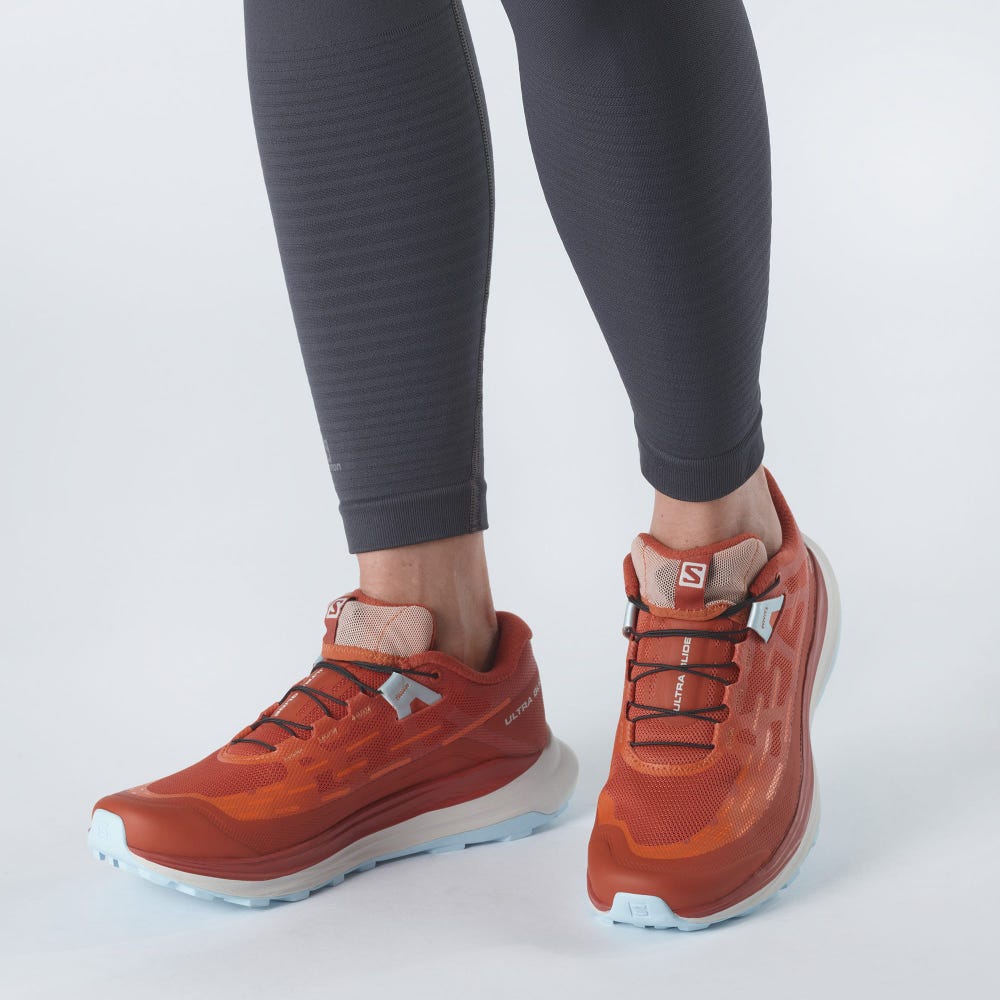 Women's Salomon ULTRA GLIDE Trail Running Shoes Orange/Red Orange/Blue | ACKD-93816