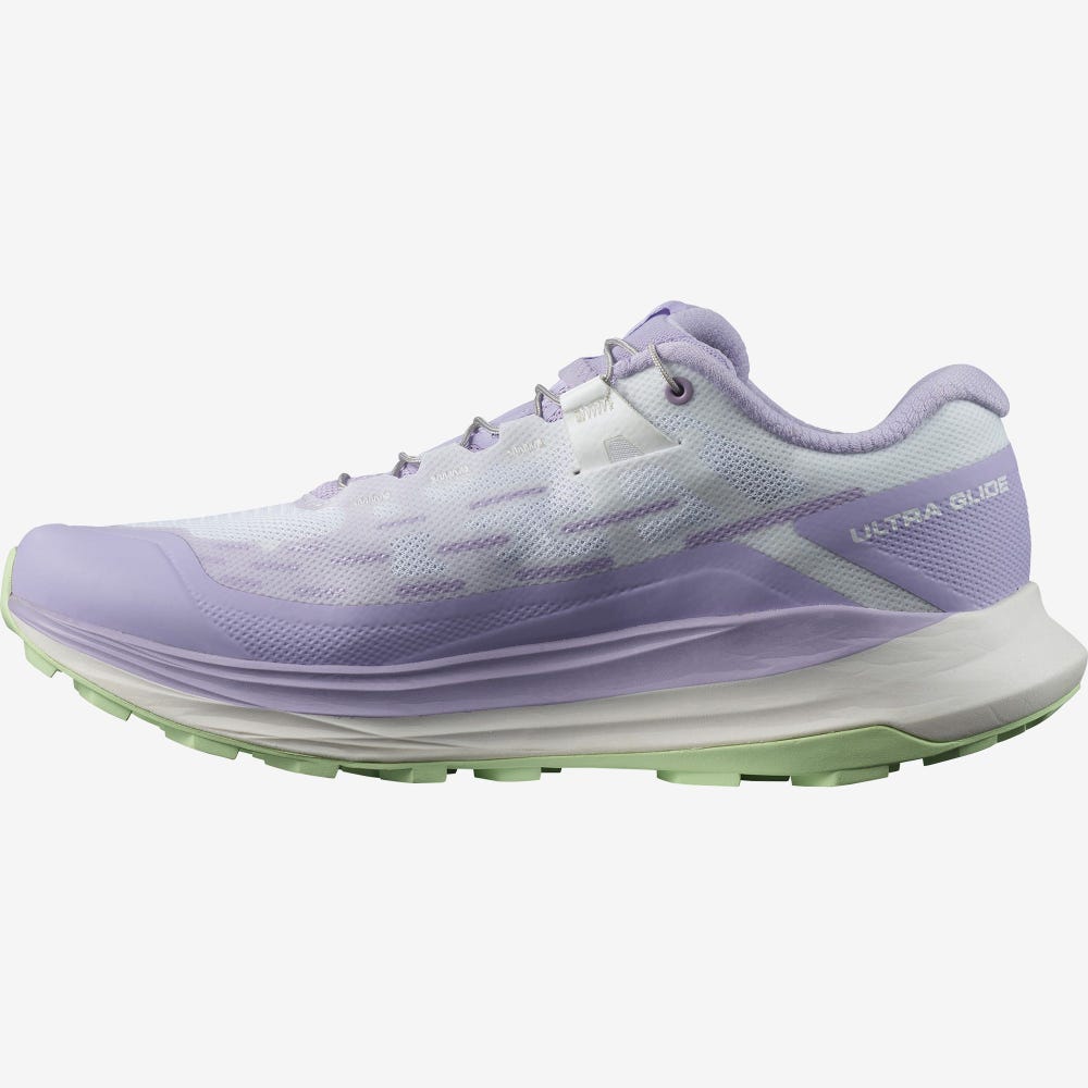 Women's Salomon ULTRA GLIDE Trail Running Shoes Lavender/White/Green | FXLT-76854