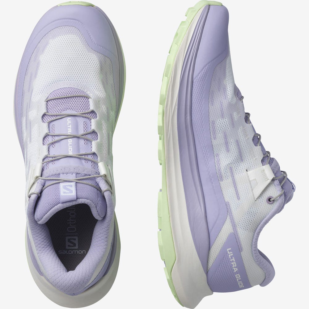 Women's Salomon ULTRA GLIDE Trail Running Shoes Lavender/White/Green | FXLT-76854