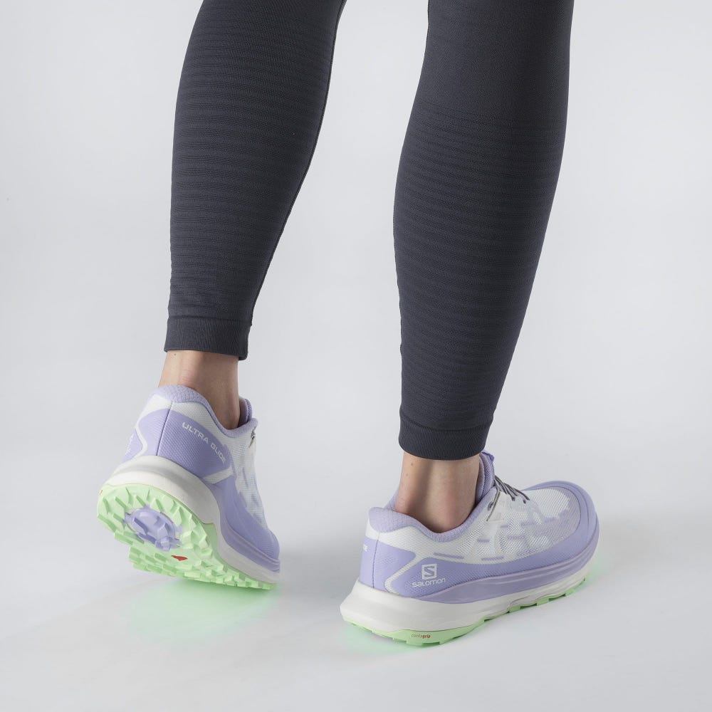Women's Salomon ULTRA GLIDE Trail Running Shoes Lavender/White/Green | FXLT-76854
