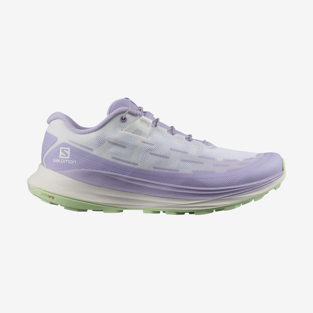 Women\'s Salomon ULTRA GLIDE Trail Running Shoes Lavender/White/Green | FXLT-76854