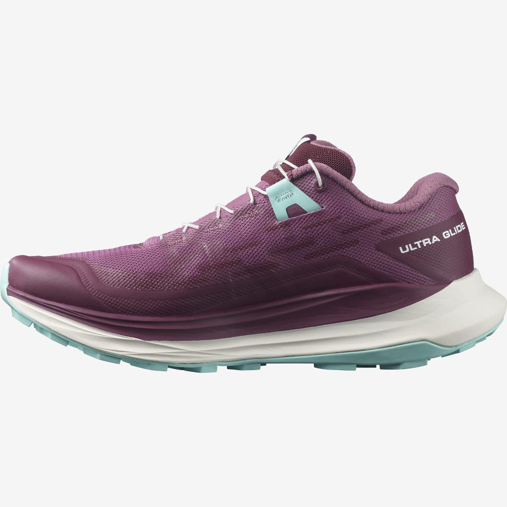 Women's Salomon ULTRA GLIDE Trail Running Shoes Purple/White/Turquoise | LFOW-31495