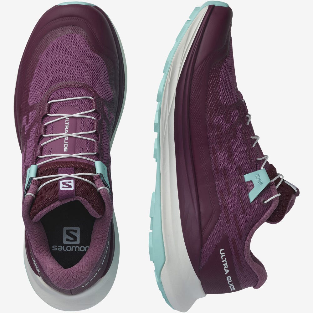 Women's Salomon ULTRA GLIDE Trail Running Shoes Purple/White/Turquoise | LFOW-31495