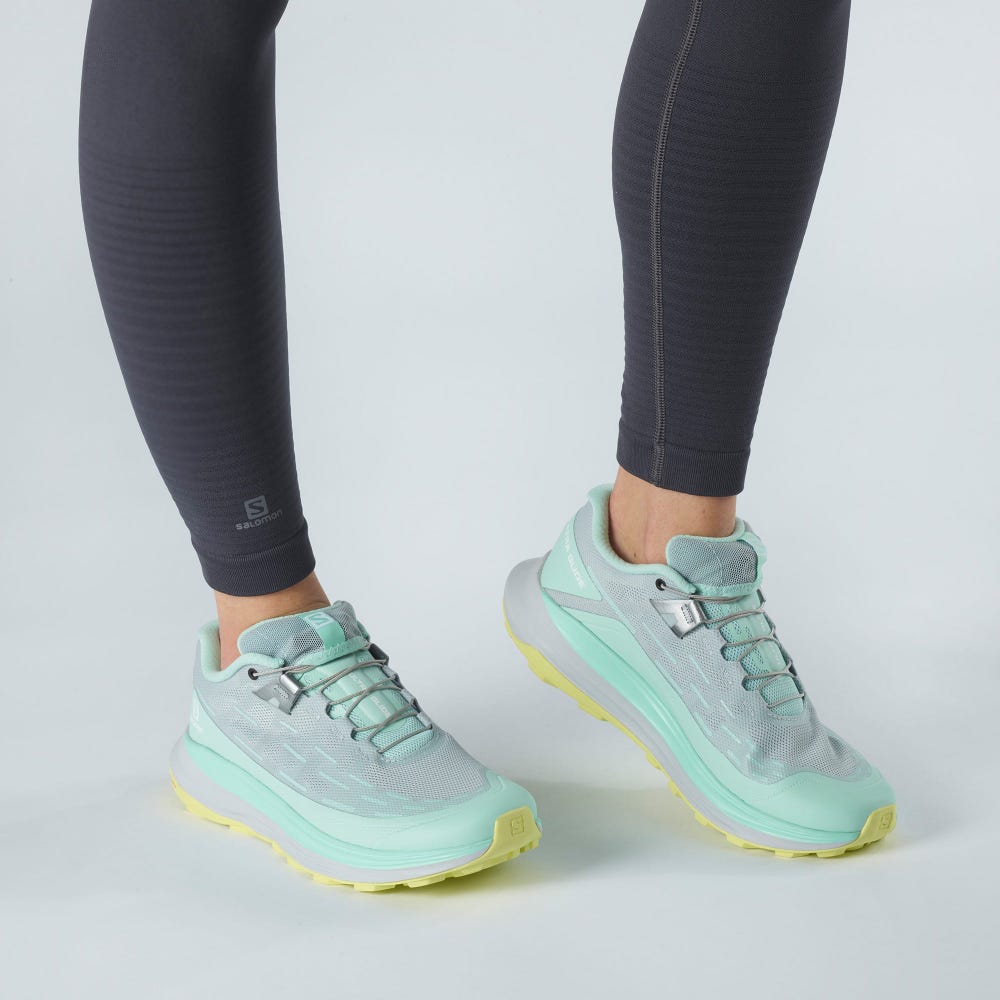 Women's Salomon ULTRA GLIDE Trail Running Shoes Green/Blue | UHBQ-57318