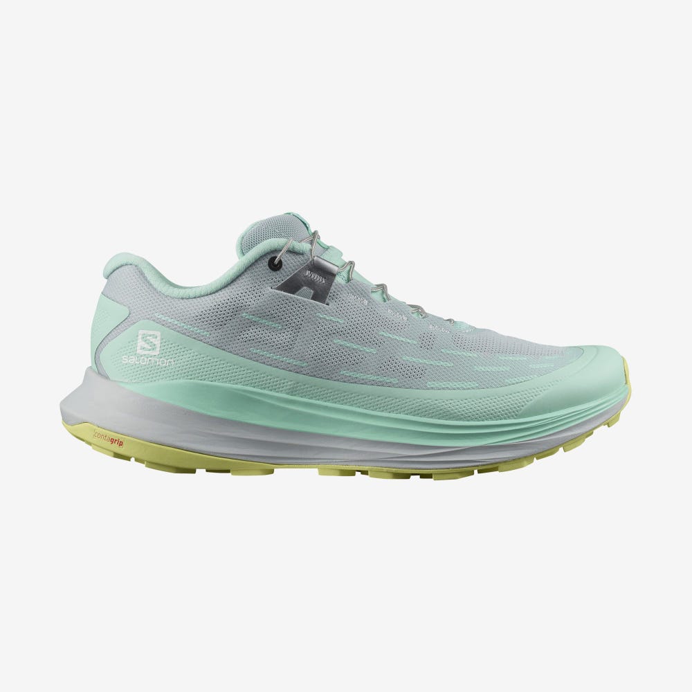 Women\'s Salomon ULTRA GLIDE Trail Running Shoes Green/Blue | UHBQ-57318