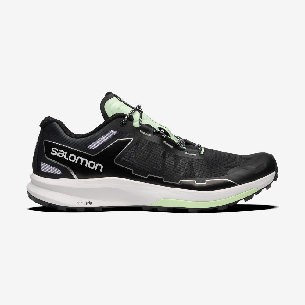 Women\'s Salomon ULTRA RAID Sneakers Black/White/Green | IDZJ-30867