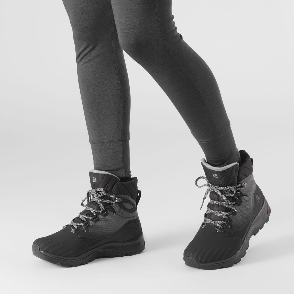 Women's Salomon VAYA BLAZE THINSULATE™ CLIMASALOMON™ WATERPROOF Winter Boots Black | KBIH-80276