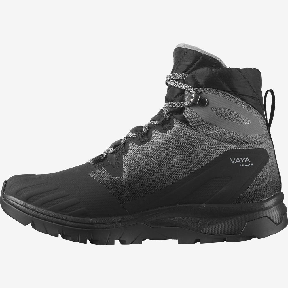Women's Salomon VAYA BLAZE THINSULATE™ CLIMASALOMON™ WATERPROOF Hiking Boots Black | KNWC-47012