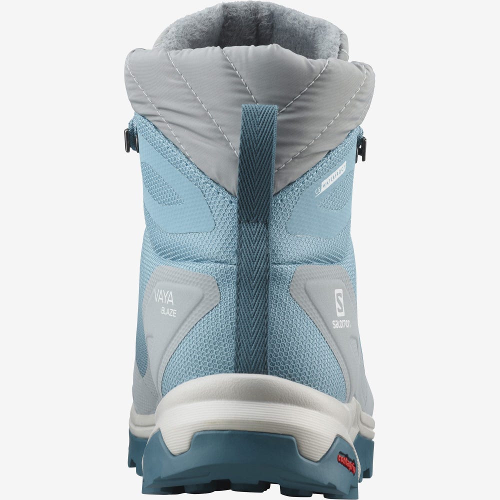 Women's Salomon VAYA BLAZE THINSULATE™ CLIMASALOMON™ WATERPROOF Winter Boots Blue | QBZW-05924