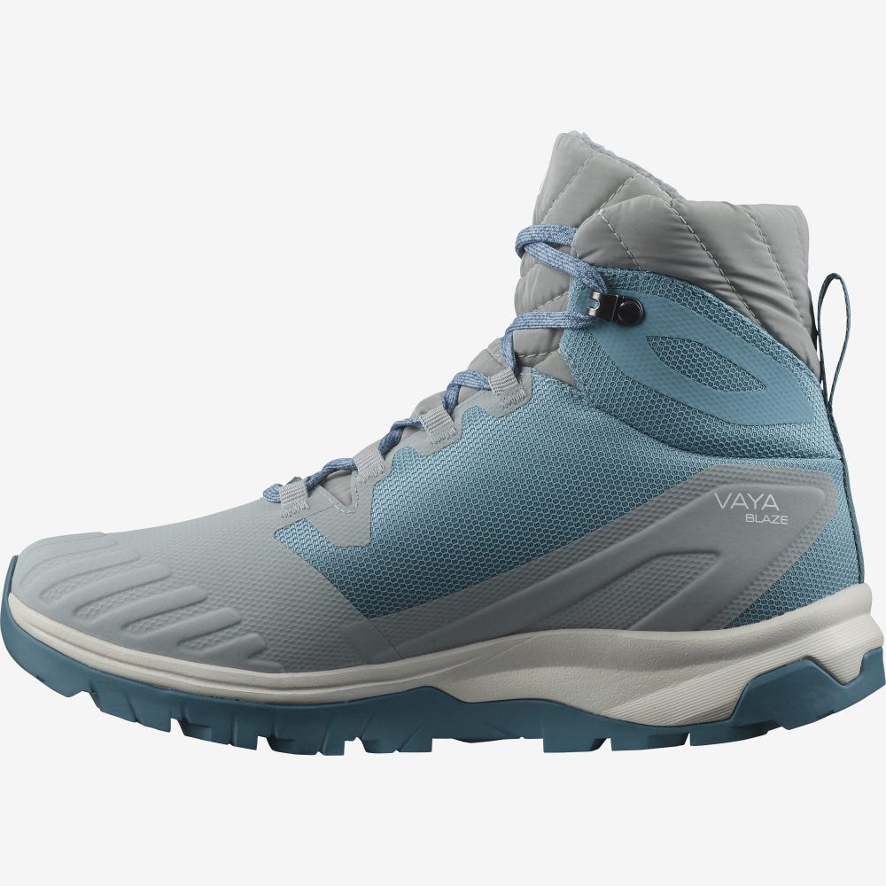 Women's Salomon VAYA BLAZE THINSULATE™ CLIMASALOMON™ WATERPROOF Winter Boots Blue | QBZW-05924