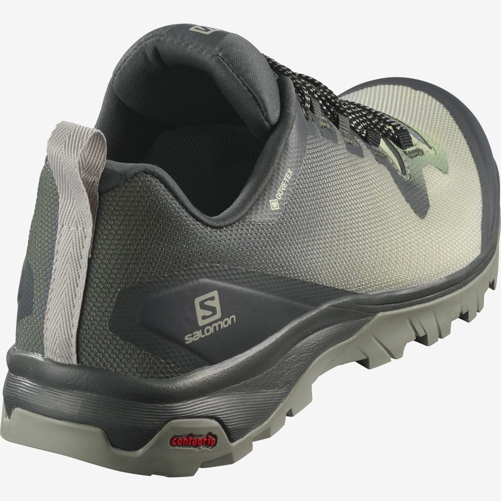 Women's Salomon VAYA GORE-TEX Hiking Shoes Green/Grey | TNSB-61390