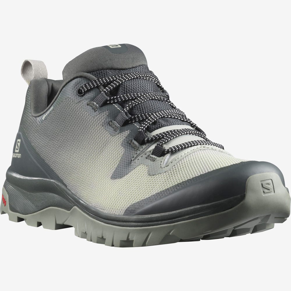 Women's Salomon VAYA GORE-TEX Hiking Shoes Green/Grey | TNSB-61390