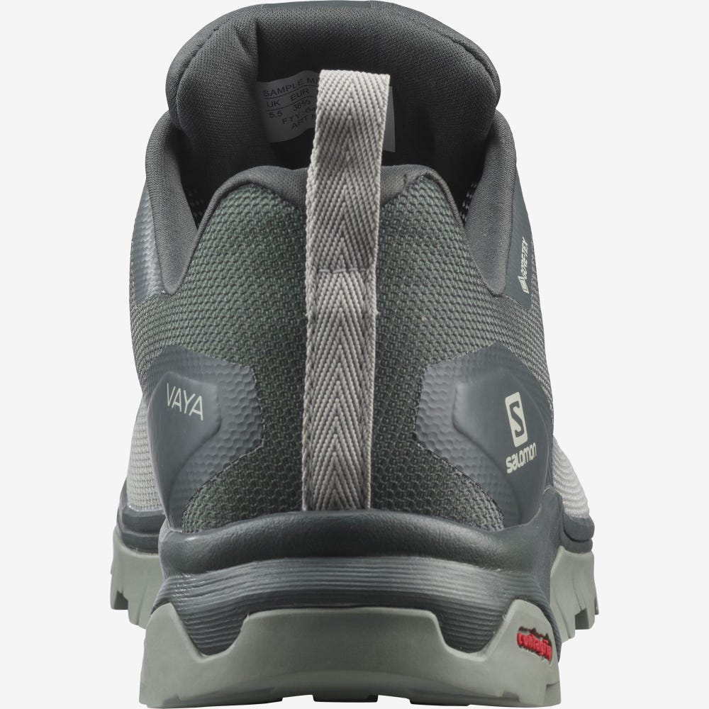 Women's Salomon VAYA GORE-TEX Hiking Shoes Green/Grey | TNSB-61390