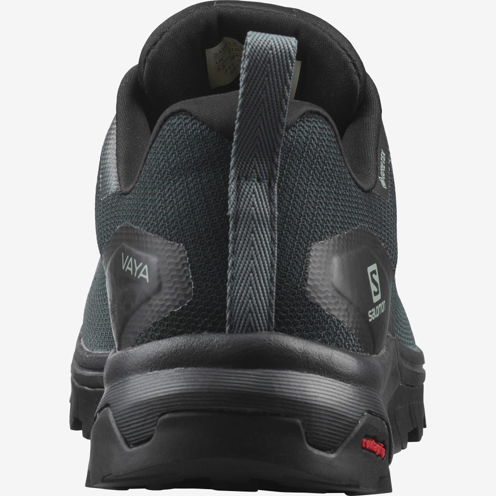 Women's Salomon VAYA GORE-TEX Hiking Shoes Black/Green/Black | UXMK-64352