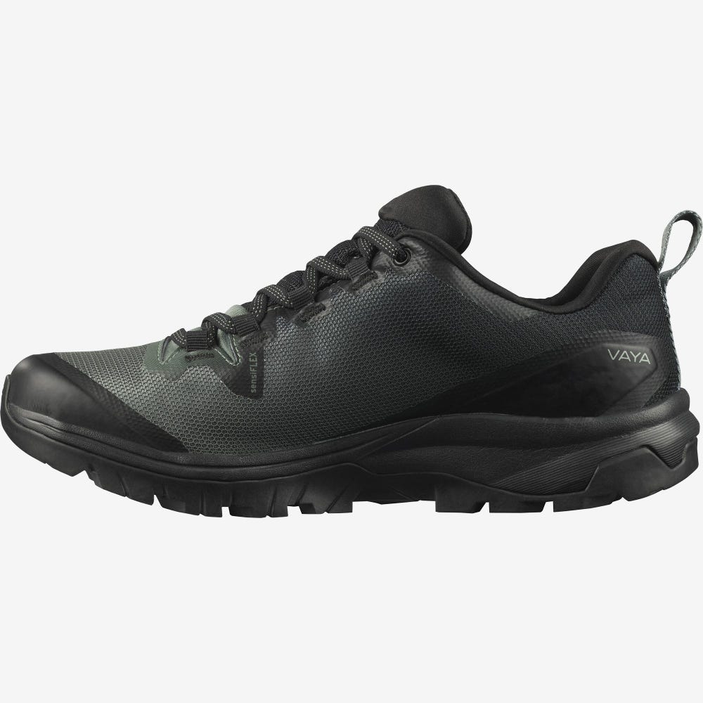 Women's Salomon VAYA GORE-TEX Hiking Shoes Black/Green/Black | UXMK-64352