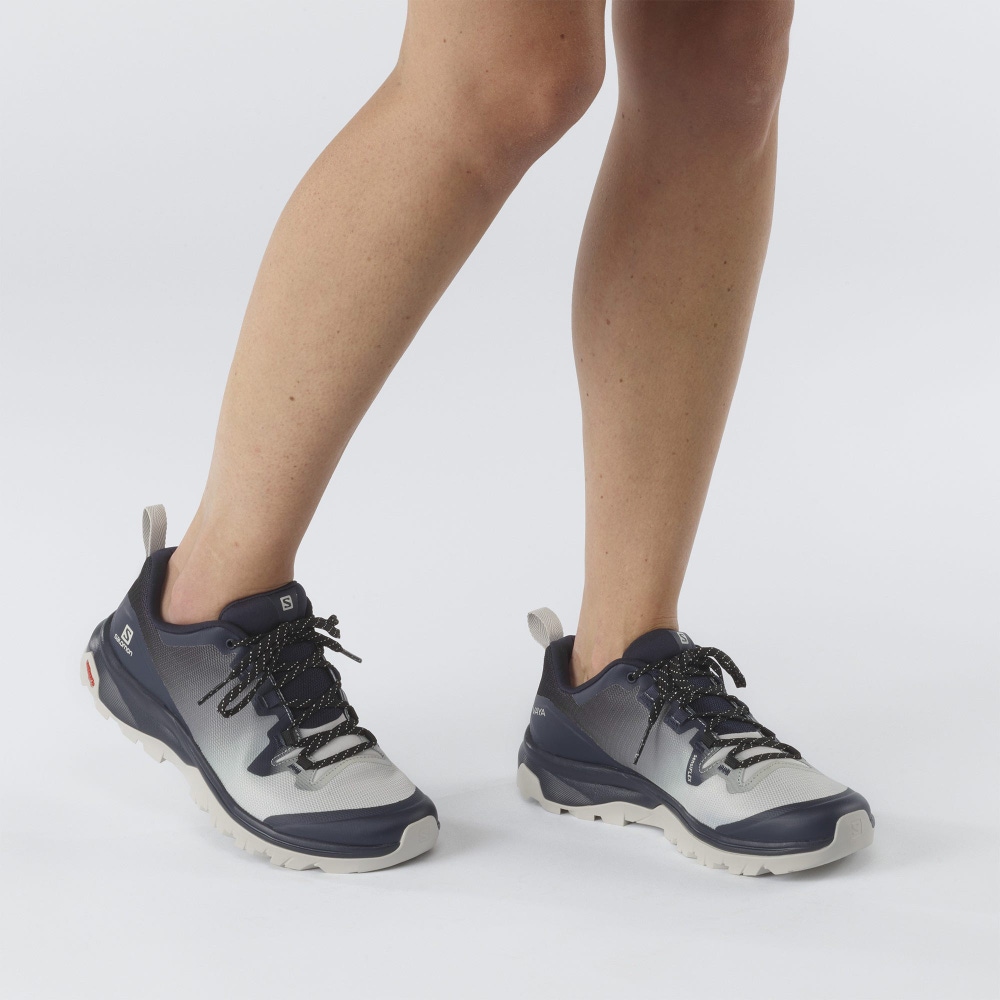 Women's Salomon VAYA Hiking Shoes Beige/Blue | WBPF-38590