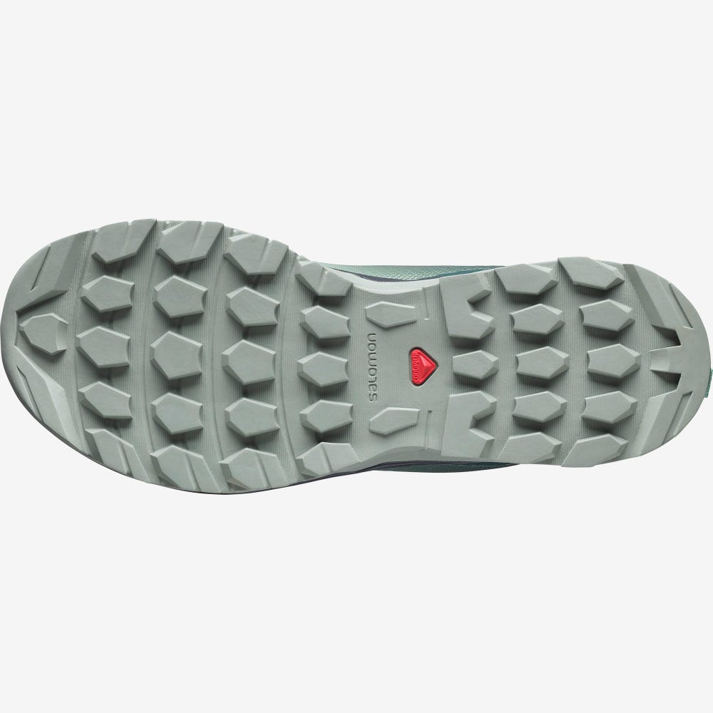 Women's Salomon VAYA Hiking Shoes Green/Grey | QLHB-01249