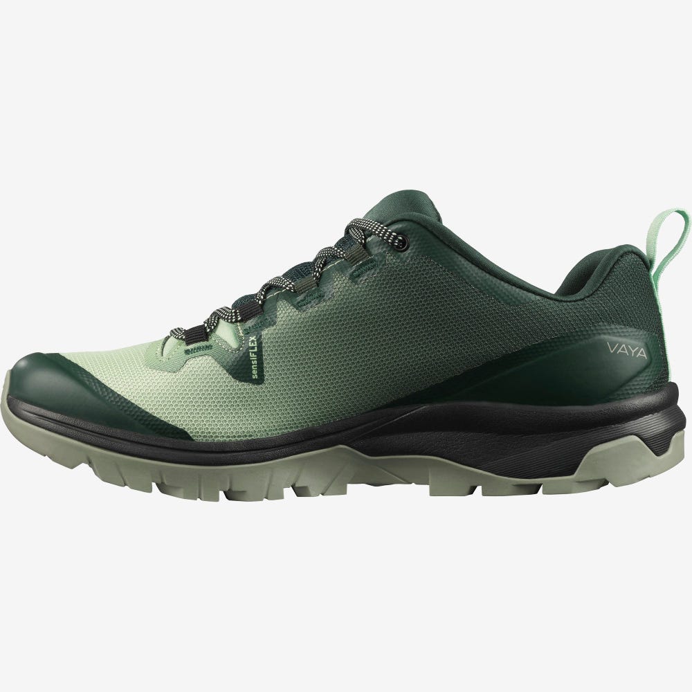 Women's Salomon VAYA Hiking Shoes Green/Grey | QLHB-01249