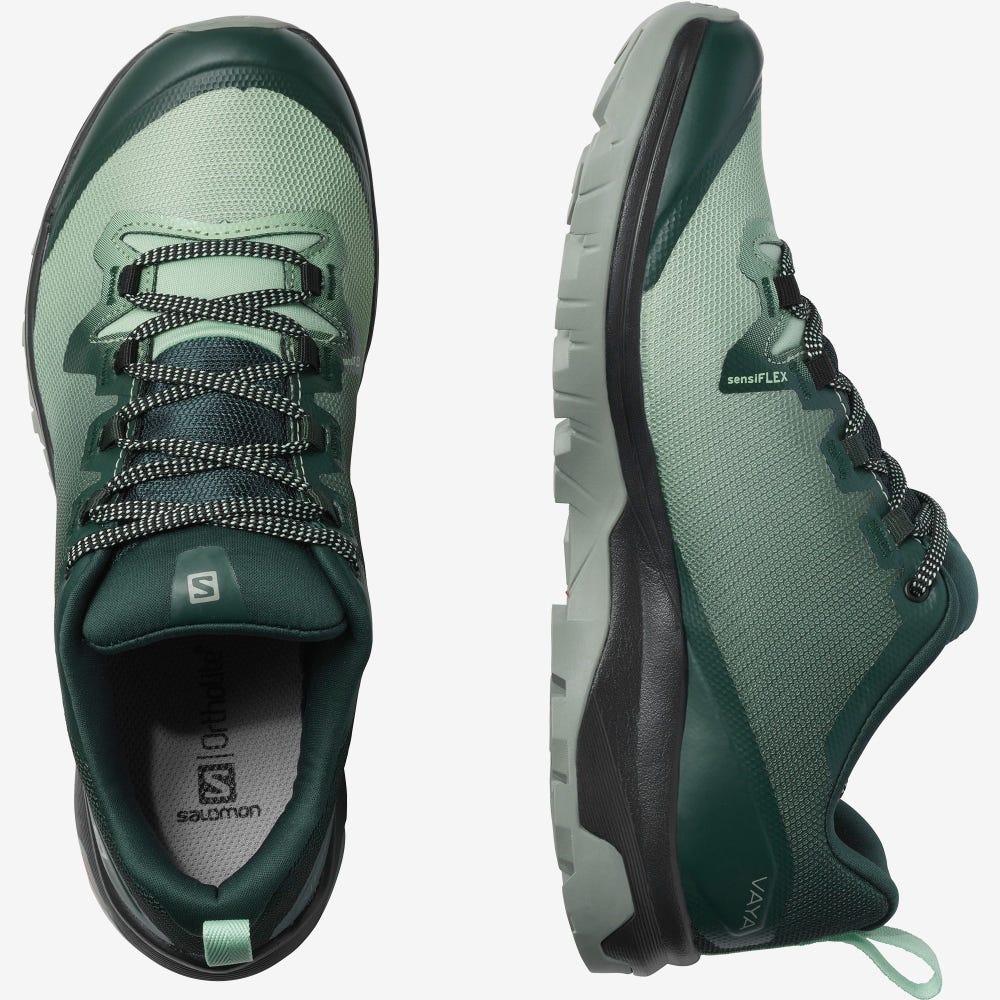 Women's Salomon VAYA Hiking Shoes Green/Grey | QLHB-01249