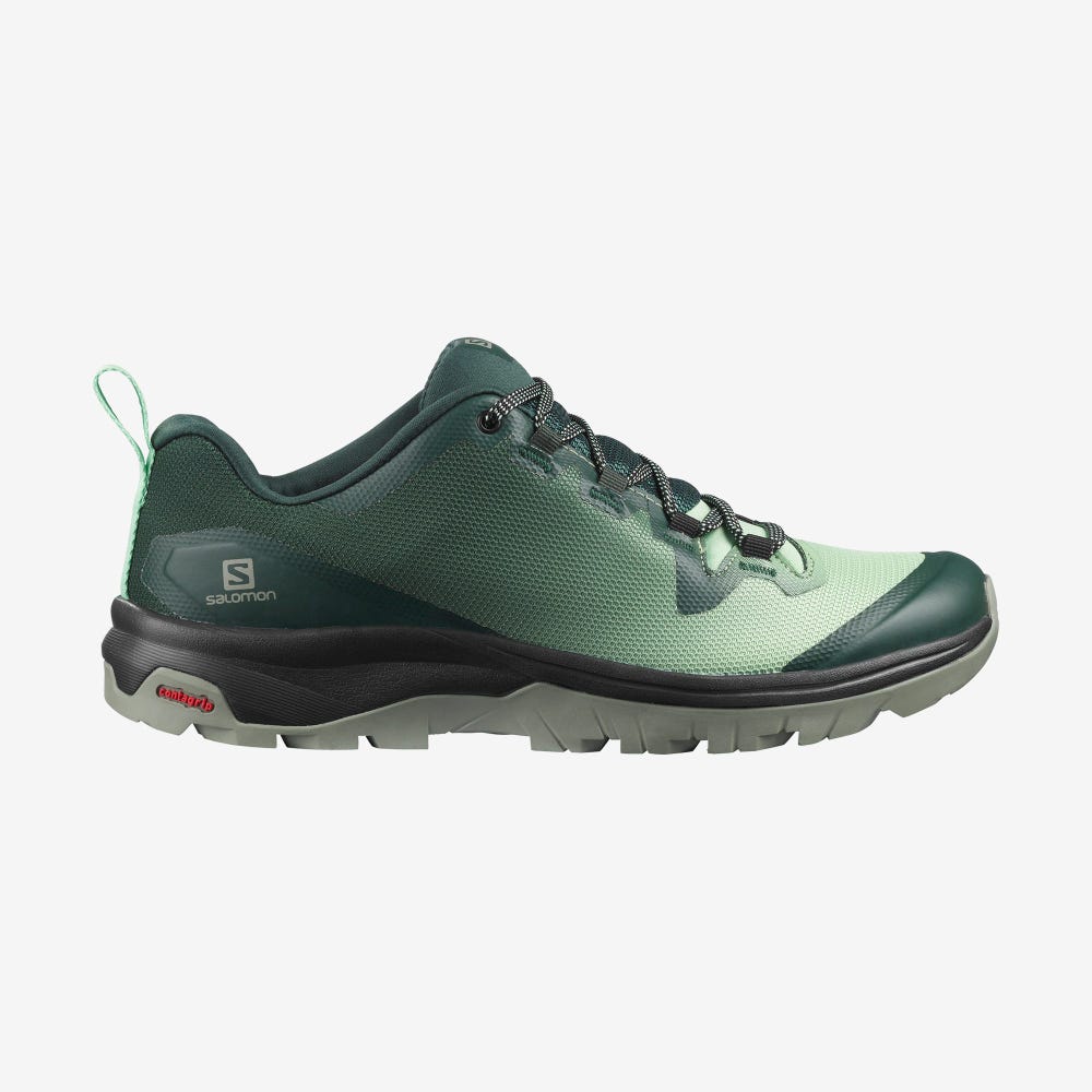 Women\'s Salomon VAYA Hiking Shoes Green/Grey | QLHB-01249