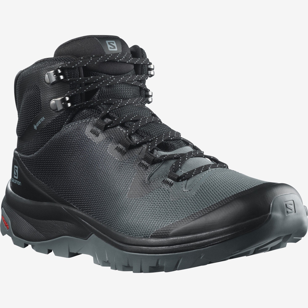 Women's Salomon VAYA MID GORE-TEX Hiking Boots Grey/Black | BZLC-97450