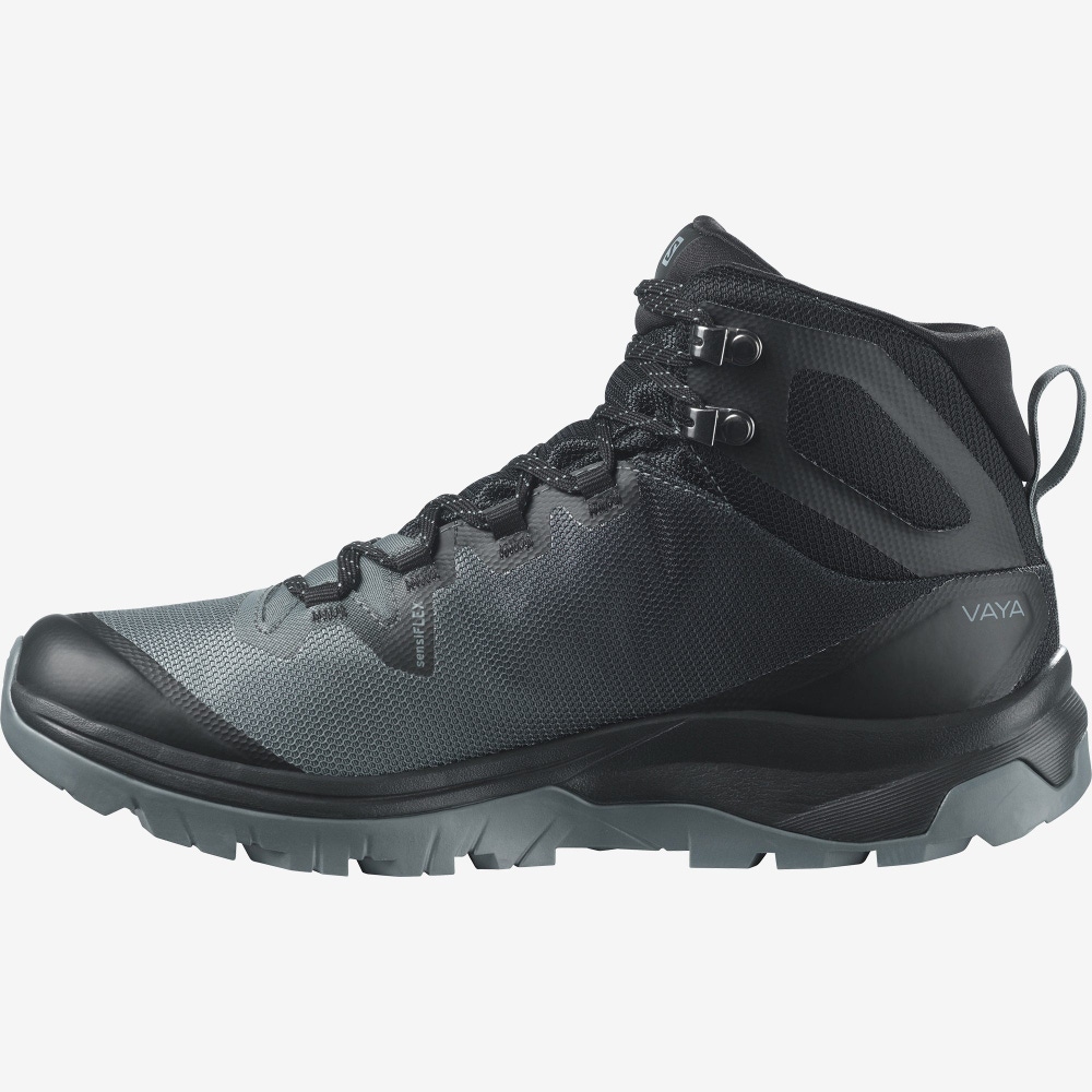 Women's Salomon VAYA MID GORE-TEX Hiking Boots Grey/Black | BZLC-97450