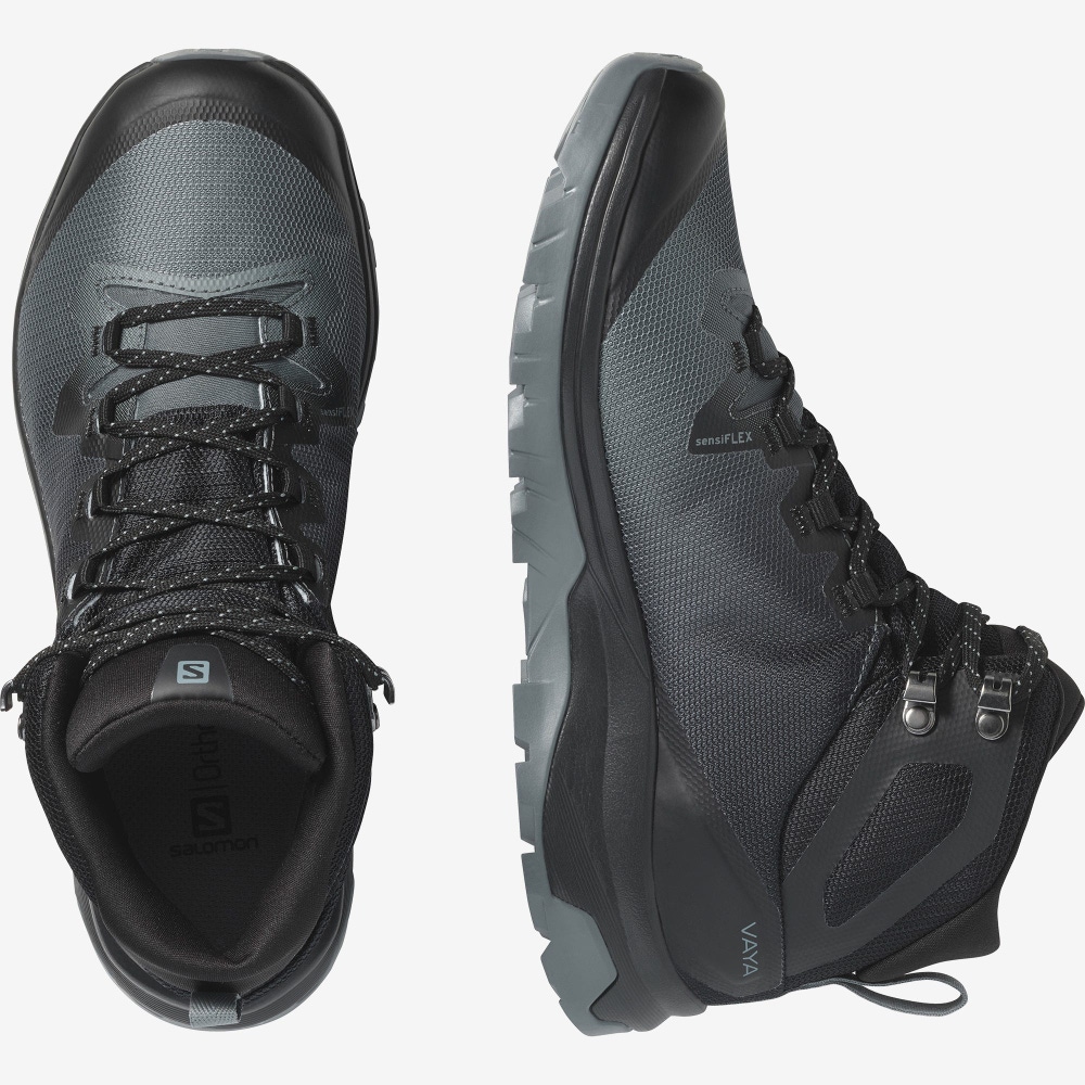 Women's Salomon VAYA MID GORE-TEX Hiking Boots Grey/Black | BZLC-97450