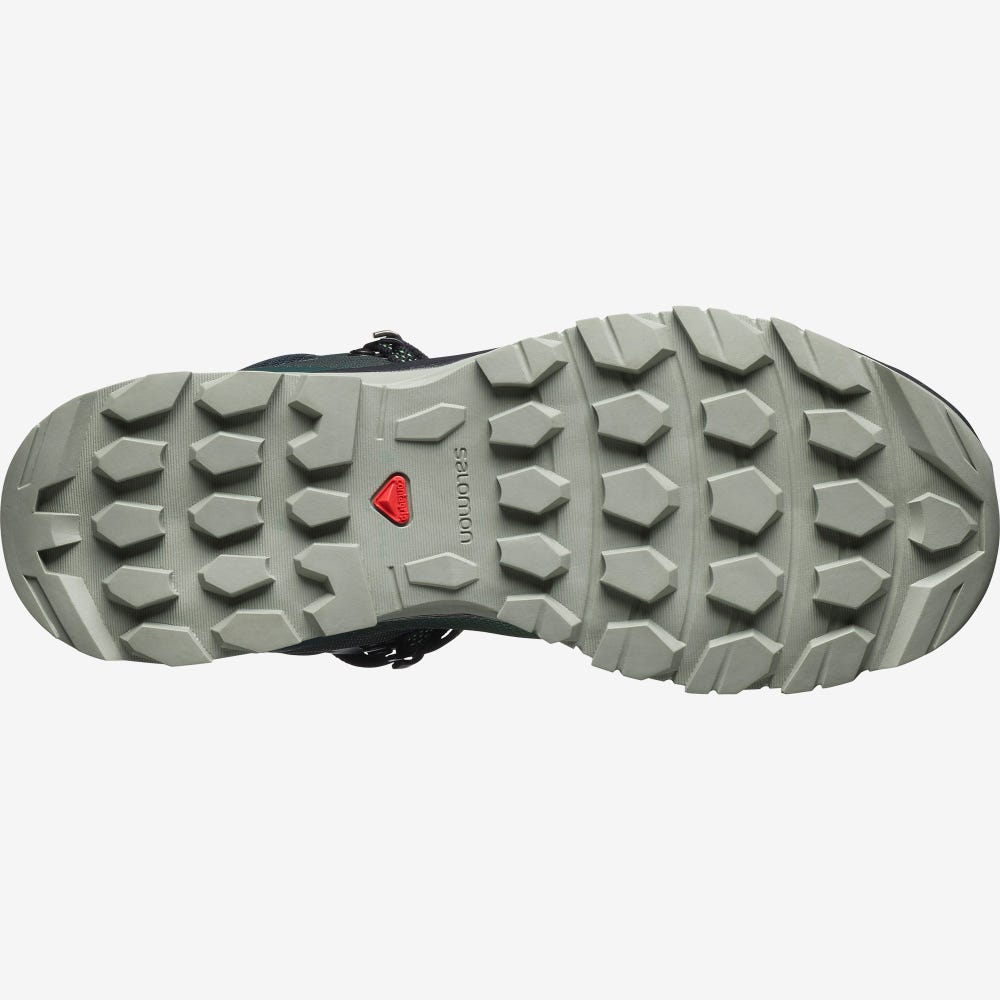Women's Salomon VAYA MID GORE-TEX Hiking Boots Green/Grey | NJCG-90532